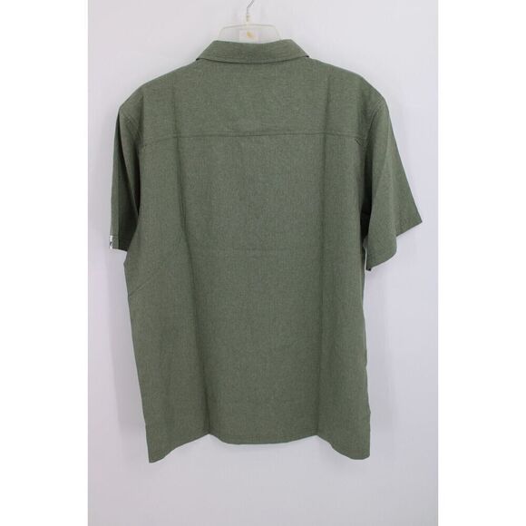 Costa Large Button Down Shirt Olive Green Short Sleeve Nwt - Picture 6 of 8
